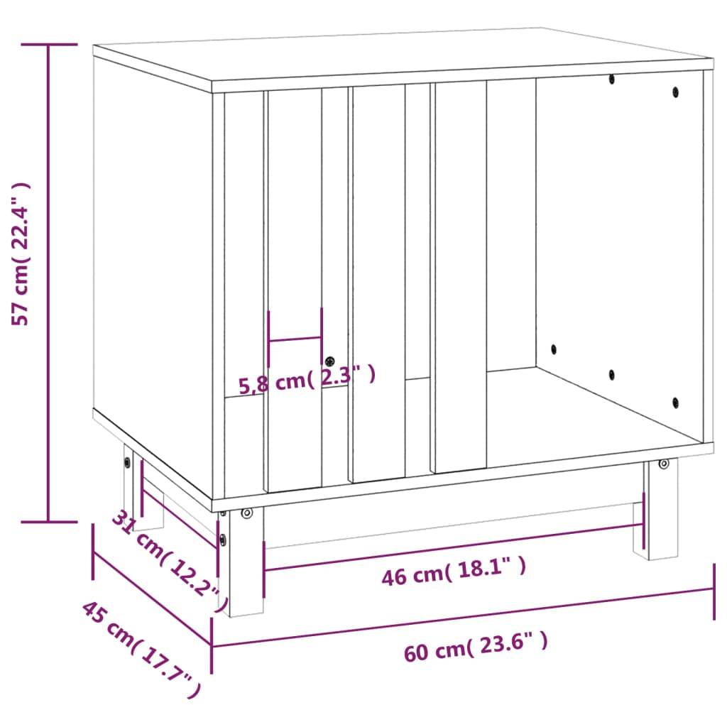 Vidaxl - Niche pour chien Marron miel 60x45x57 cm Bois de pin massif vidaXL 822479 - Imagen 3