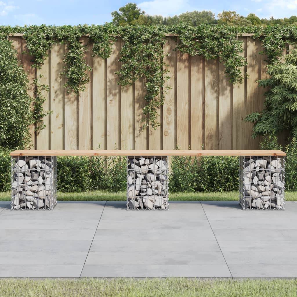 Maison Chic - Banc de jardin - Banc d'extérieur - Banquette design de gabion 203x31x42 cm bois massif de pin - Imagen 2