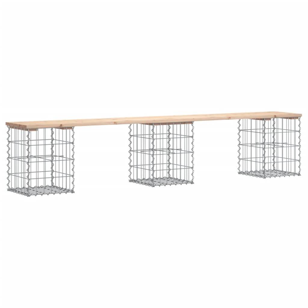Maison Chic - Banc de jardin - Banc d'extérieur - Banquette design de gabion 203x31x42 cm bois massif de pin - Imagen 1
