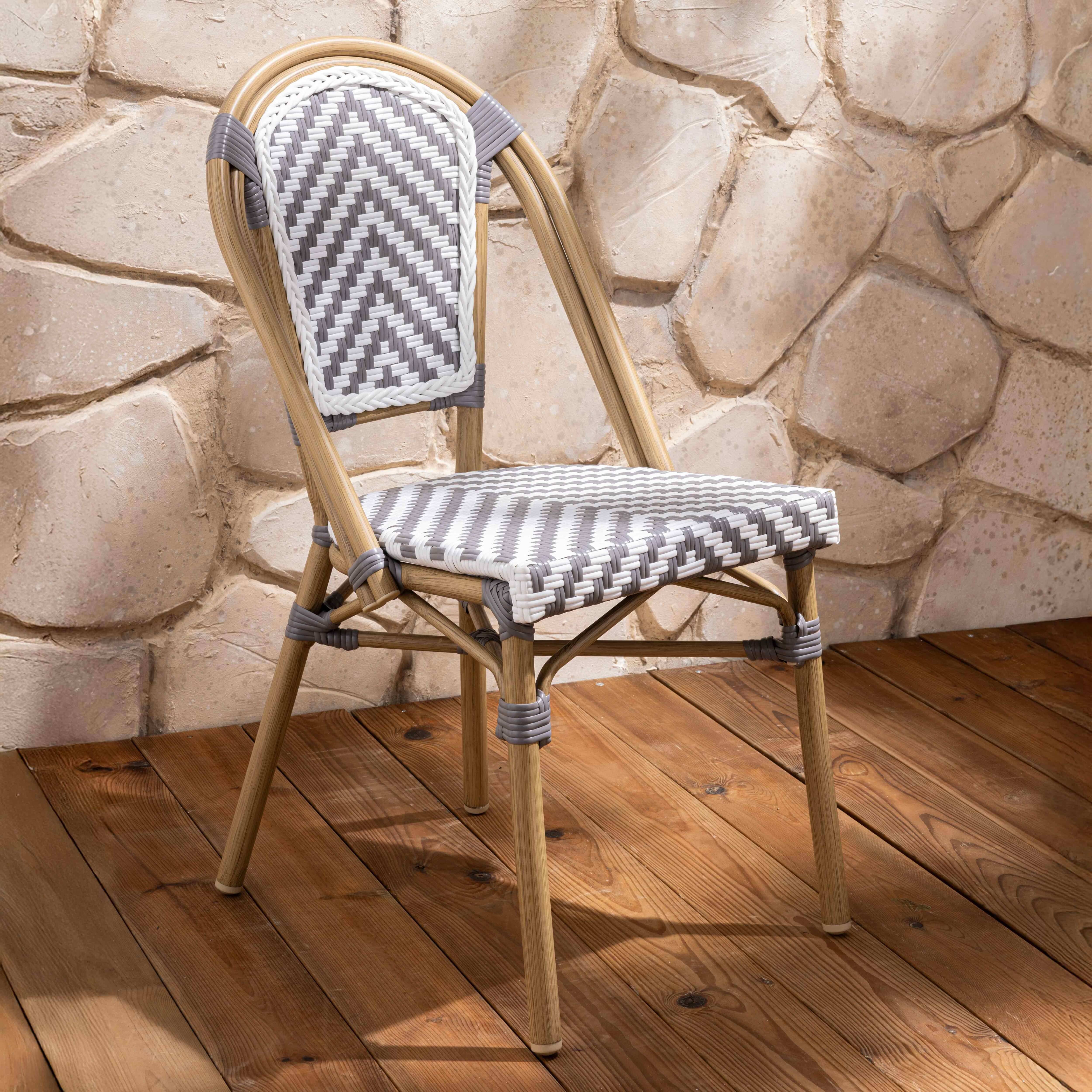Oviala - Chaise de terrasse en aluminium et rotin synthétique Auteuil - Oviala - Imagen 2
