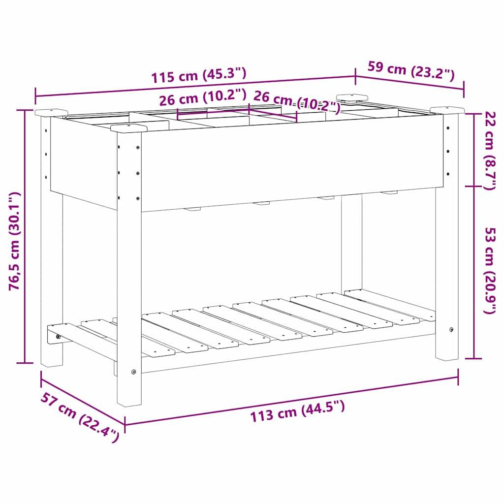 Cache-pot, Pot De Fleurs avec étagère Beige 115 x 59 x 76.5 cm g362 - Image 8