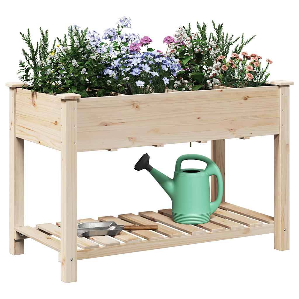 Cache-pot, Pot De Fleurs avec étagère Beige 115 x 59 x 76.5 cm g362 - Image 3