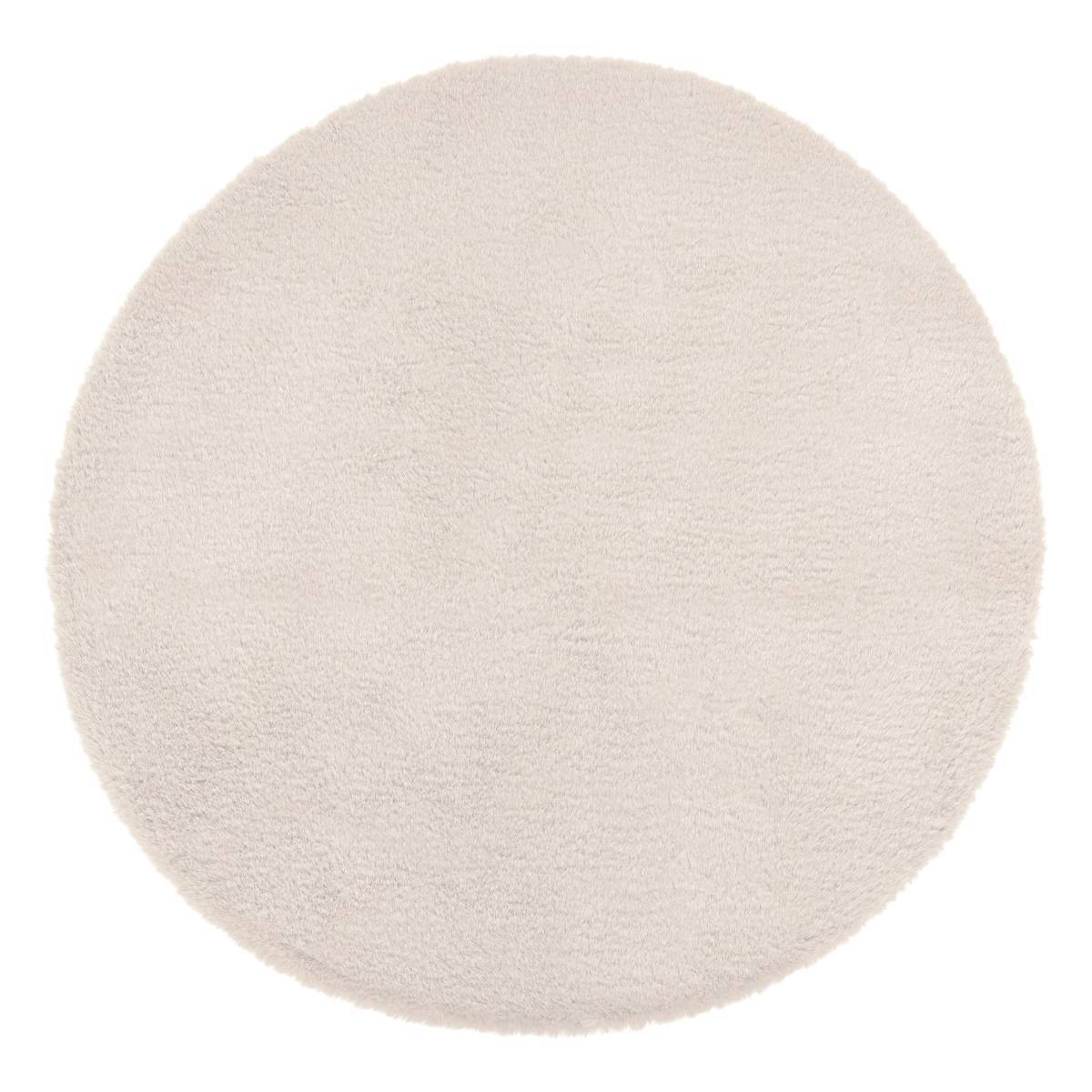 Atmosphera - Tapis "Couka" effet fourrure blanc ivoire D80cm - Atmosphera Créateur d'intérieur - Image 2