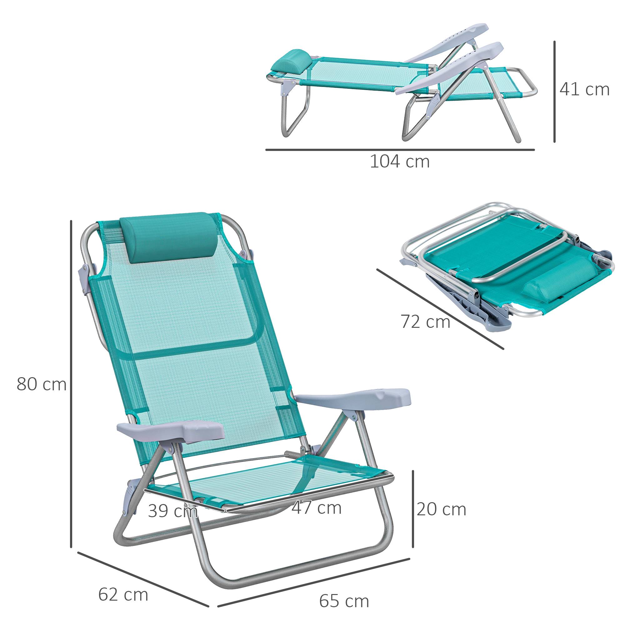 Lot de 2 chaises de jardin pliantes aluminium et maille 62 x 65 x 80 cm - PANGIVO - Image 5