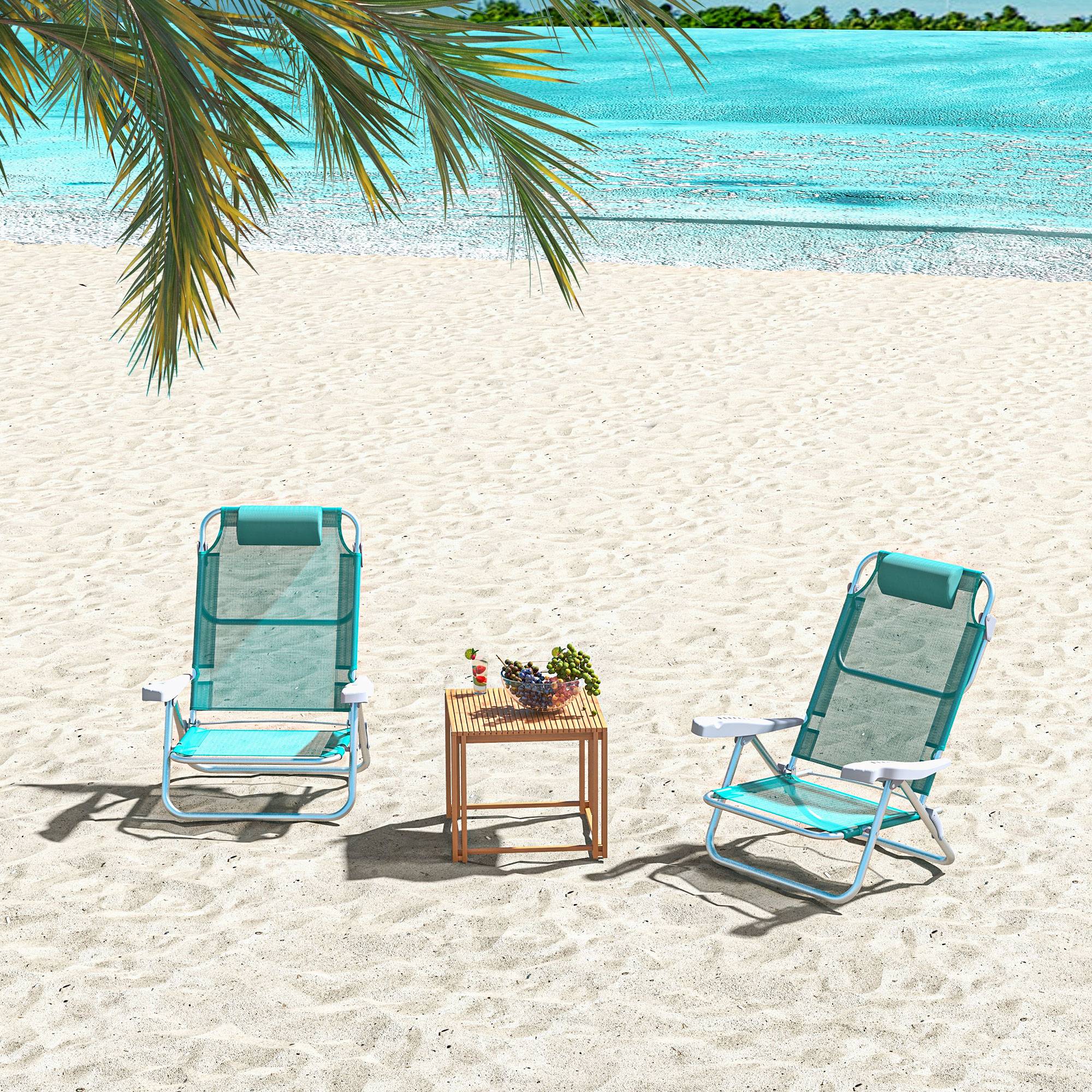 Lot de 2 chaises de jardin pliantes aluminium et maille 62 x 65 x 80 cm - PANGIVO - Image 4
