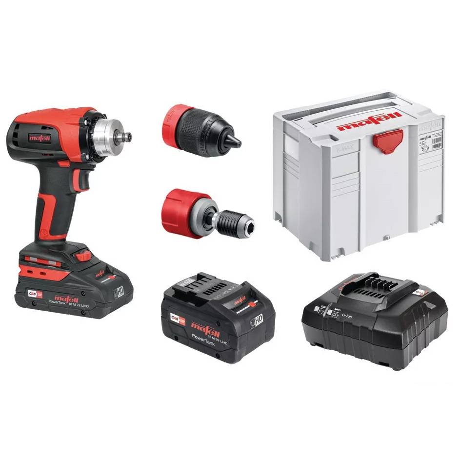 Perceuse-visseuse sans fil A 18V - MAFELL - avec 2 batteries 18V LiHD - chargeur - coffret T-MAX - 91C801