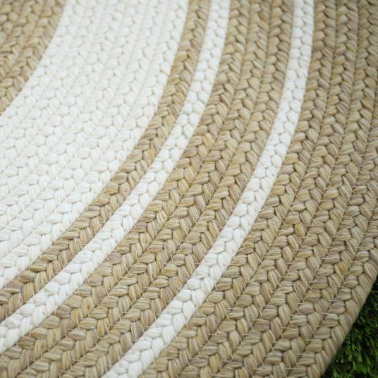 Decoweb - Tapis rond imitation fibres naturelles extérieur et intérieur - Provence - Aspect jute - Ø 150 cm - Decoweb - Imagen 5