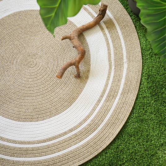 Decoweb - Tapis rond imitation fibres naturelles extérieur et intérieur - Provence - Aspect jute - Ø 150 cm - Decoweb - Imagen 3