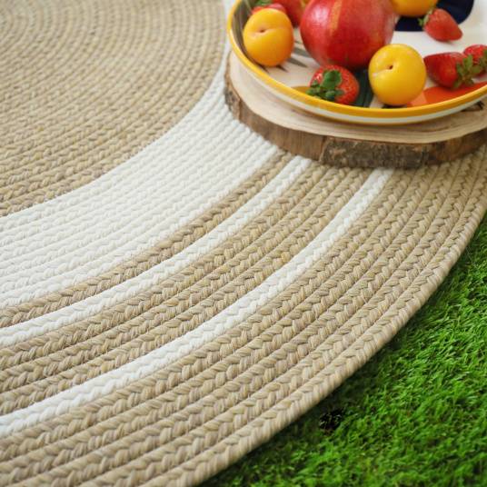 Decoweb - Tapis rond imitation fibres naturelles extérieur et intérieur - Provence - Aspect jute - Ø 150 cm - Decoweb - Imagen 4