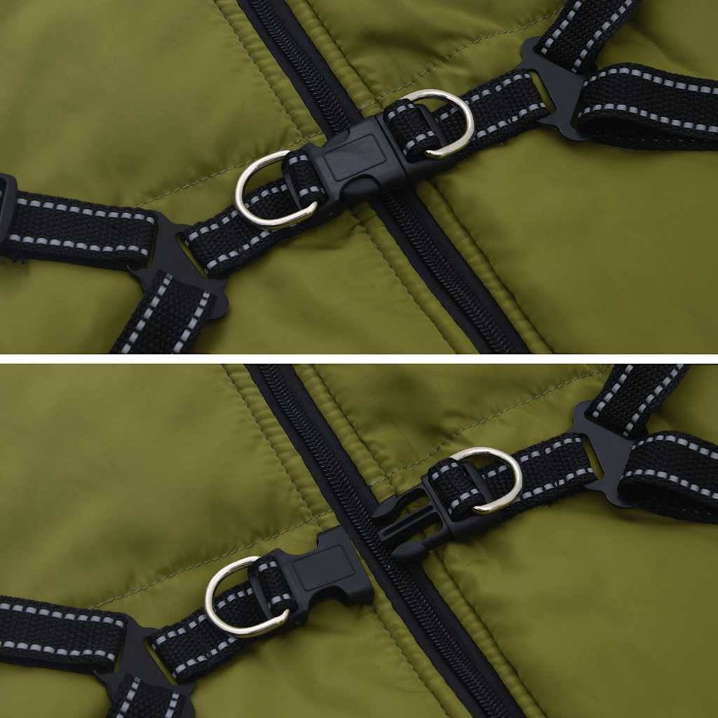 ComfortXL - Manteau pour chien polaire imperméable avec harnais pour promenade hiver Vert Armée L44 – ComfortXL Pet Living - Image 5