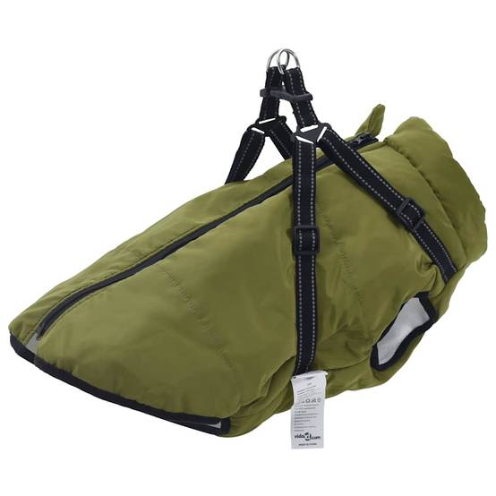 ComfortXL - Manteau pour chien polaire imperméable avec harnais pour promenade hiver Vert Armée L44 – ComfortXL Pet Living - Image 1