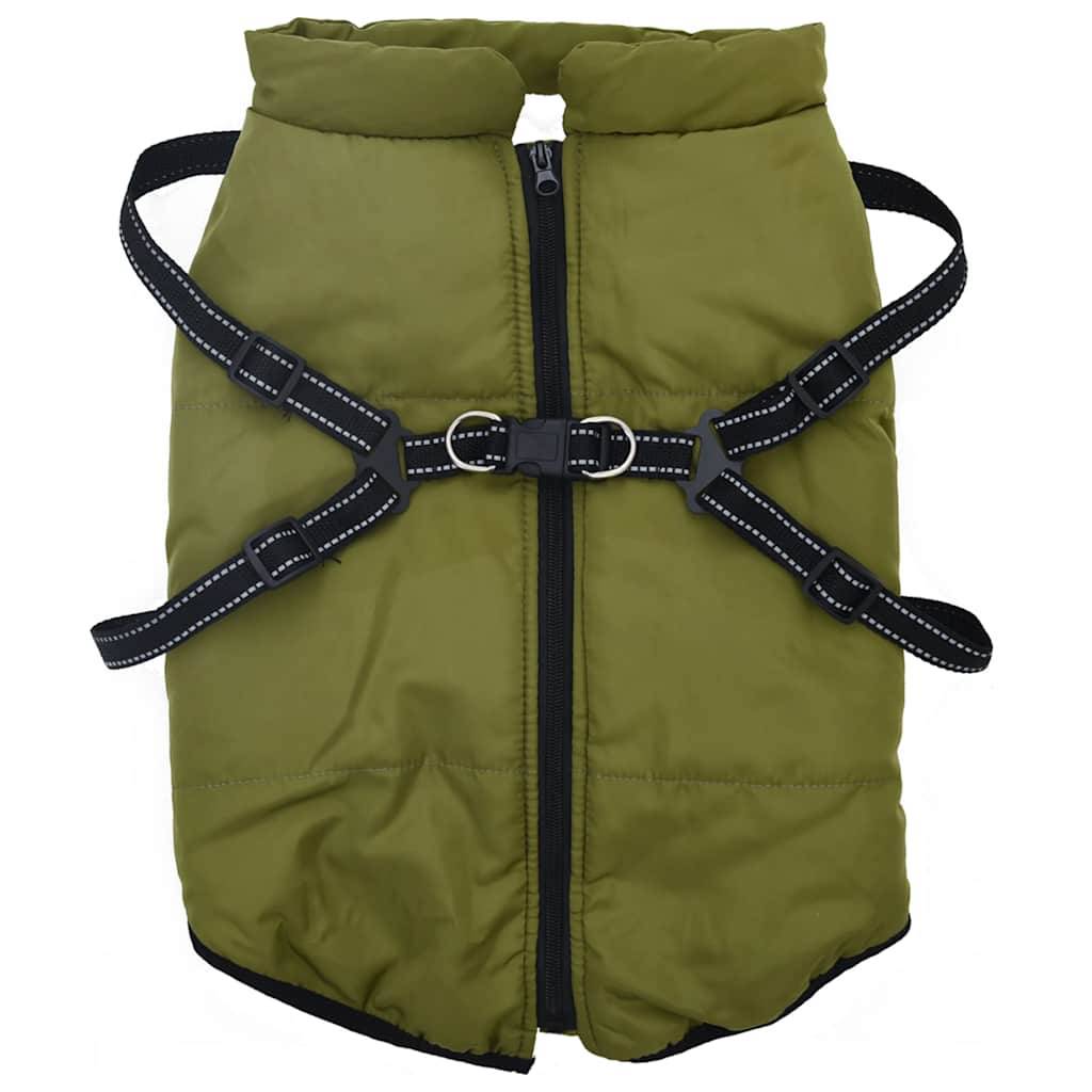 ComfortXL - Manteau pour chien polaire imperméable avec harnais pour promenade hiver Vert Armée L44 – ComfortXL Pet Living - Image 2