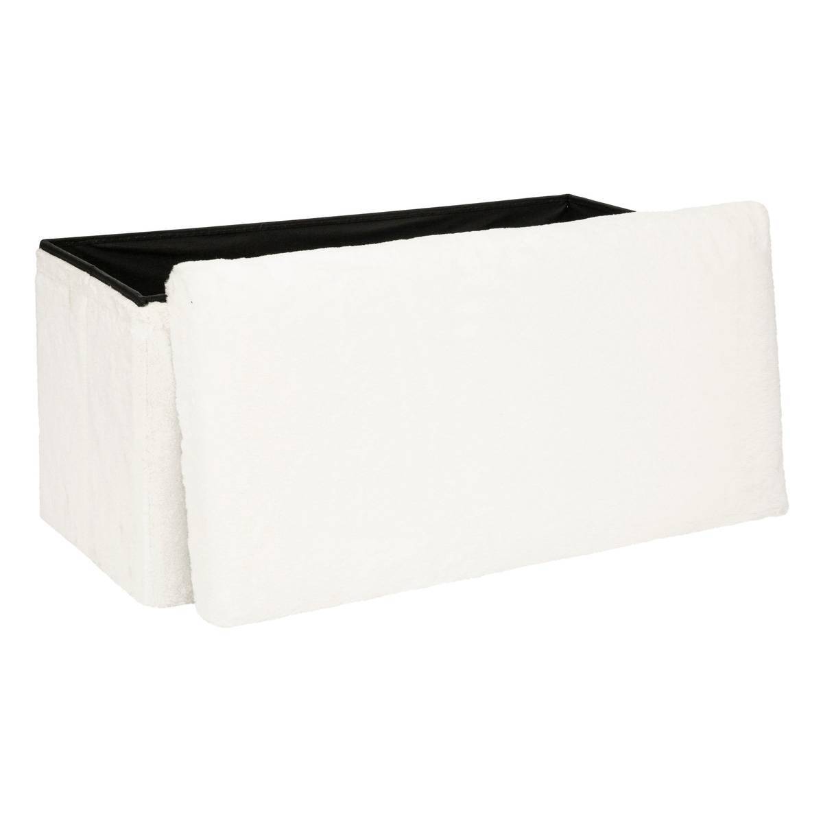 Atmosphera - Pouf pliant double "Ezzio" fourrure blanche - Atmosphera Créateur d'intérieur - Image 3