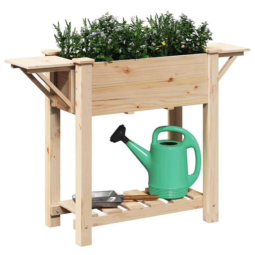 Cache-pot, Pot De Fleurs avec étagère Beige 111 x 37 x 76.5 cm g360 - Image 3