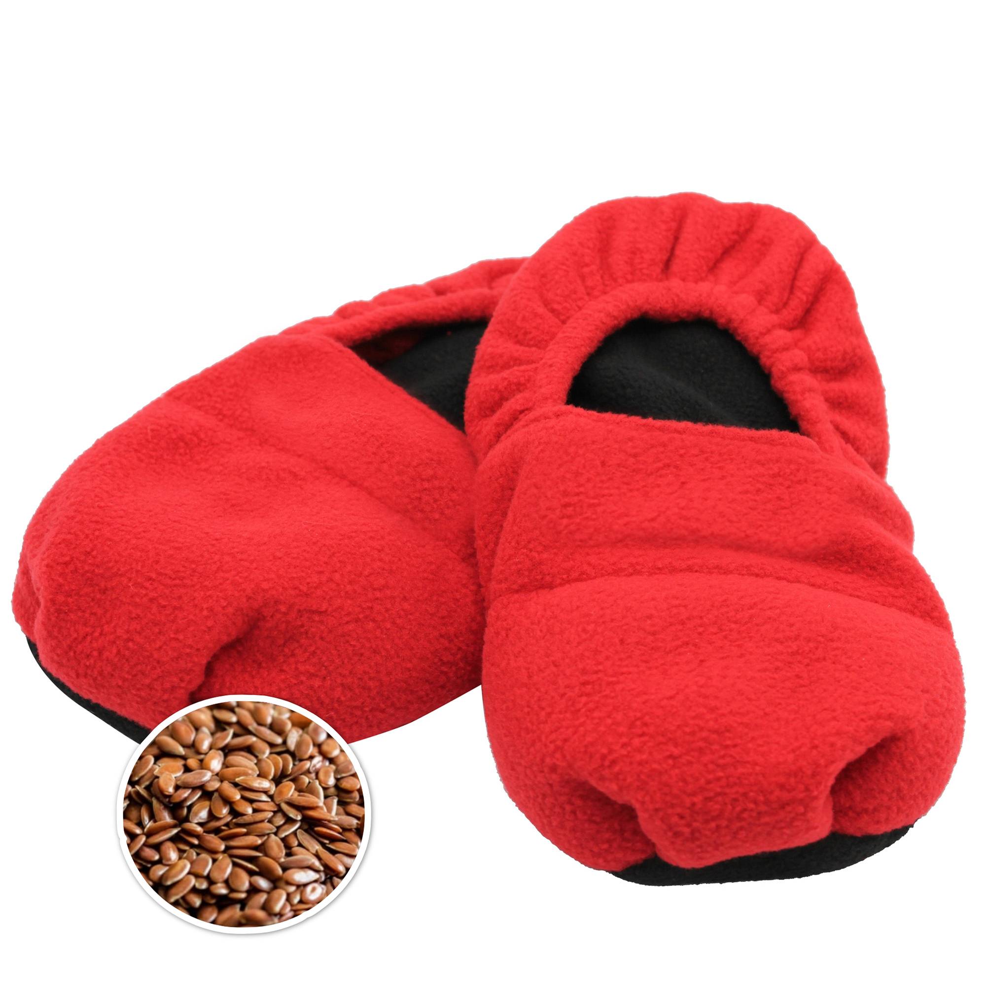 Fishtec - Chaussons Chauffants Micro-ondes à Graines de Lin - Chaleur Relaxante - Unisexes, Réutilisables et Lavables - Taille Unique 36 à 40 - Image 1
