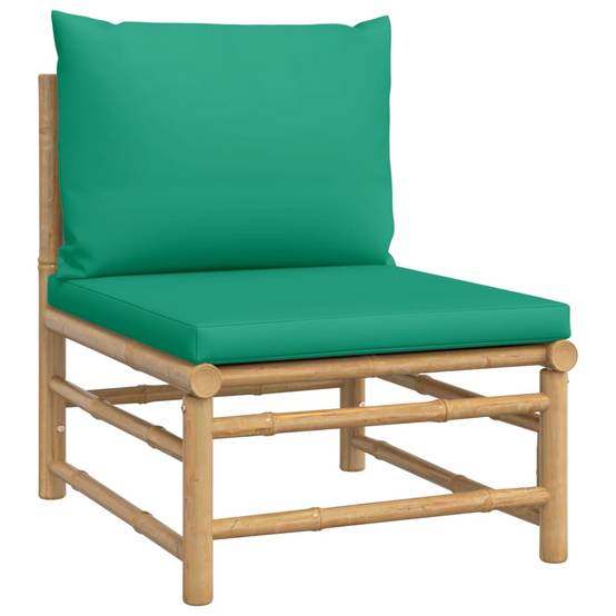Ensemble Canapé Jardin Bambou 4 pcs Coussins Vert Modulaire – ComfortXL Outdoor Living - Image 5