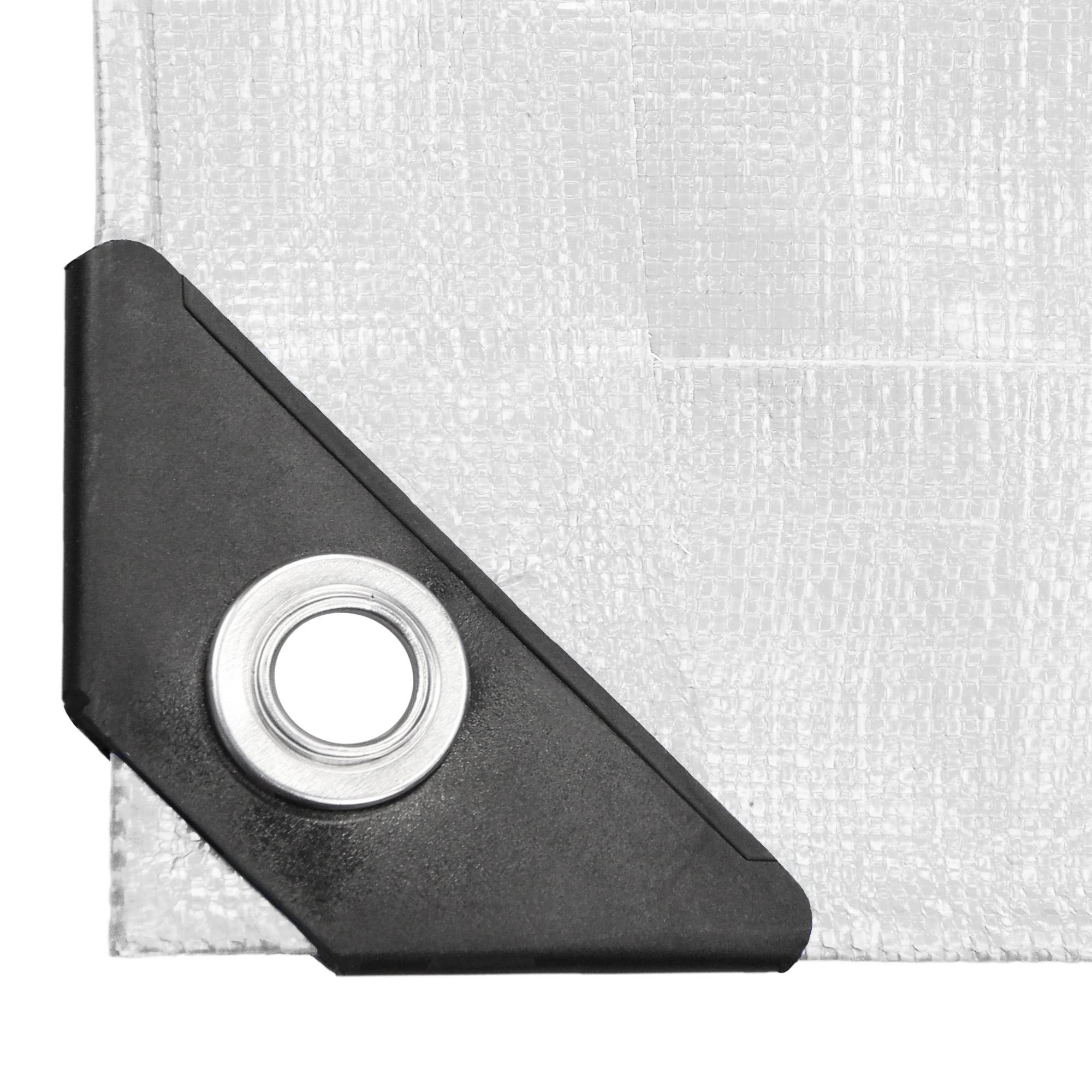 Ecd-Germany - Bâche de Protection Imperméable à l'Eau avec Oeillets - 6x12m 72m² 180g/m² - Polyéthylène PE Blanc - Résistant à la Moisissure - Imagen 3