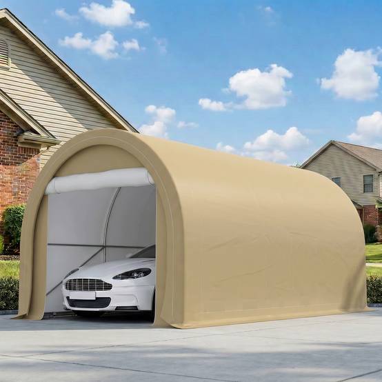 Abri de jardin ouvert acier beige 500 x 300 x 240 cm - PANGIVO - Image 4