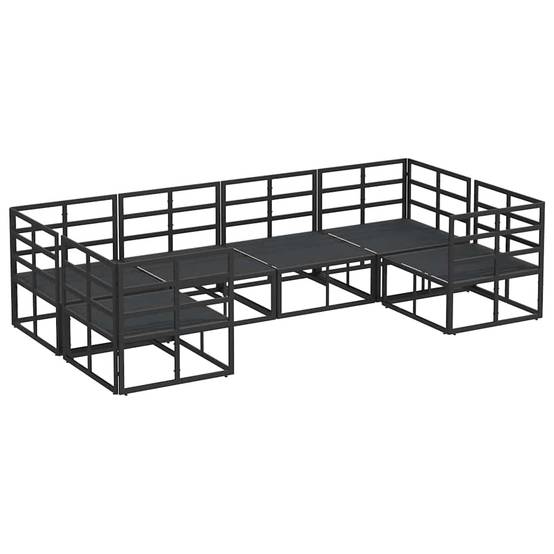 Petit Salon de Jardin en Aluminium 6 Pièces Compact Pour Balcon et Terrasse Noir – ComfortXL Outdoor Living - Image 7