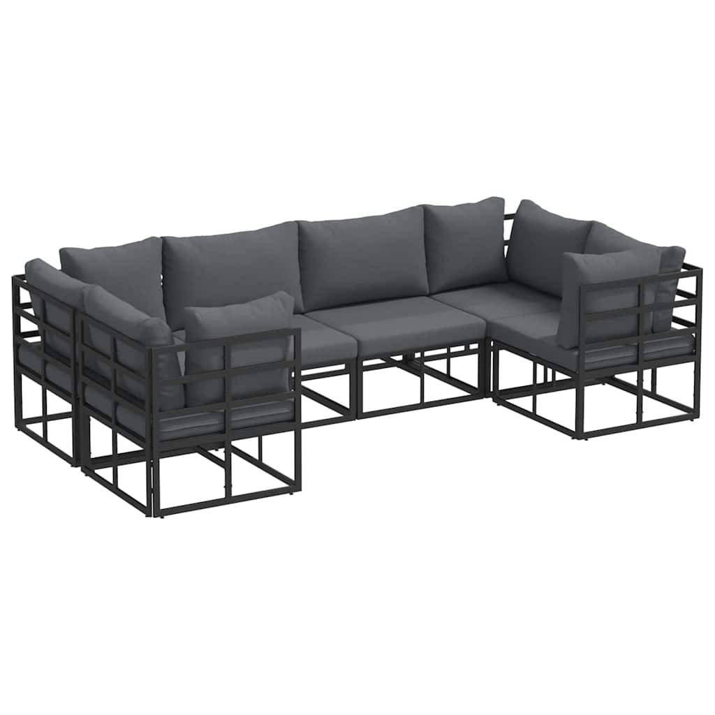 Petit Salon de Jardin en Aluminium 6 Pièces Compact Pour Balcon et Terrasse Noir – ComfortXL Outdoor Living - Image 2