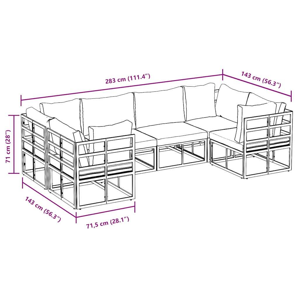 Petit Salon de Jardin en Aluminium 6 Pièces Compact Pour Balcon et Terrasse Noir – ComfortXL Outdoor Living - Image 5