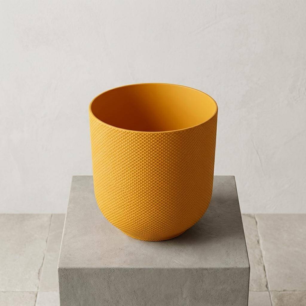Pot de fleurs elho Jazz rond jaune - D.23cm x H.21cm - Image 2