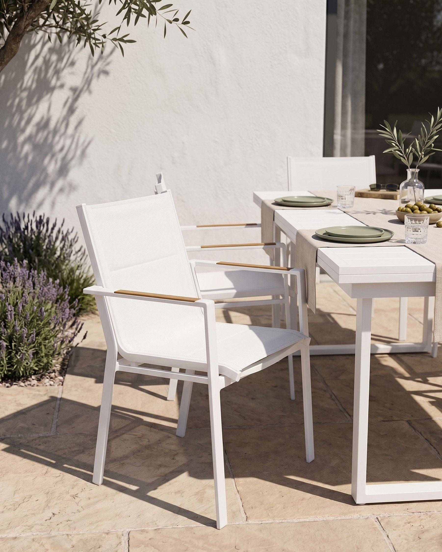 Beliani - Chaise de jardin Aluminium Blanc BUSSETO - Beliani - Imagen 1
