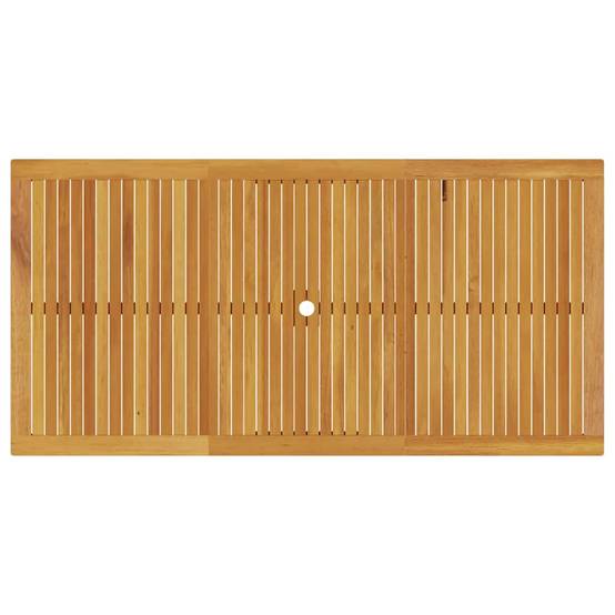 Table et chaises de jardin pliantes Bois d'acacia massif pour 6 convives sur patio ou balcon Marron – ComfortXL Outdoor Living - Image 8