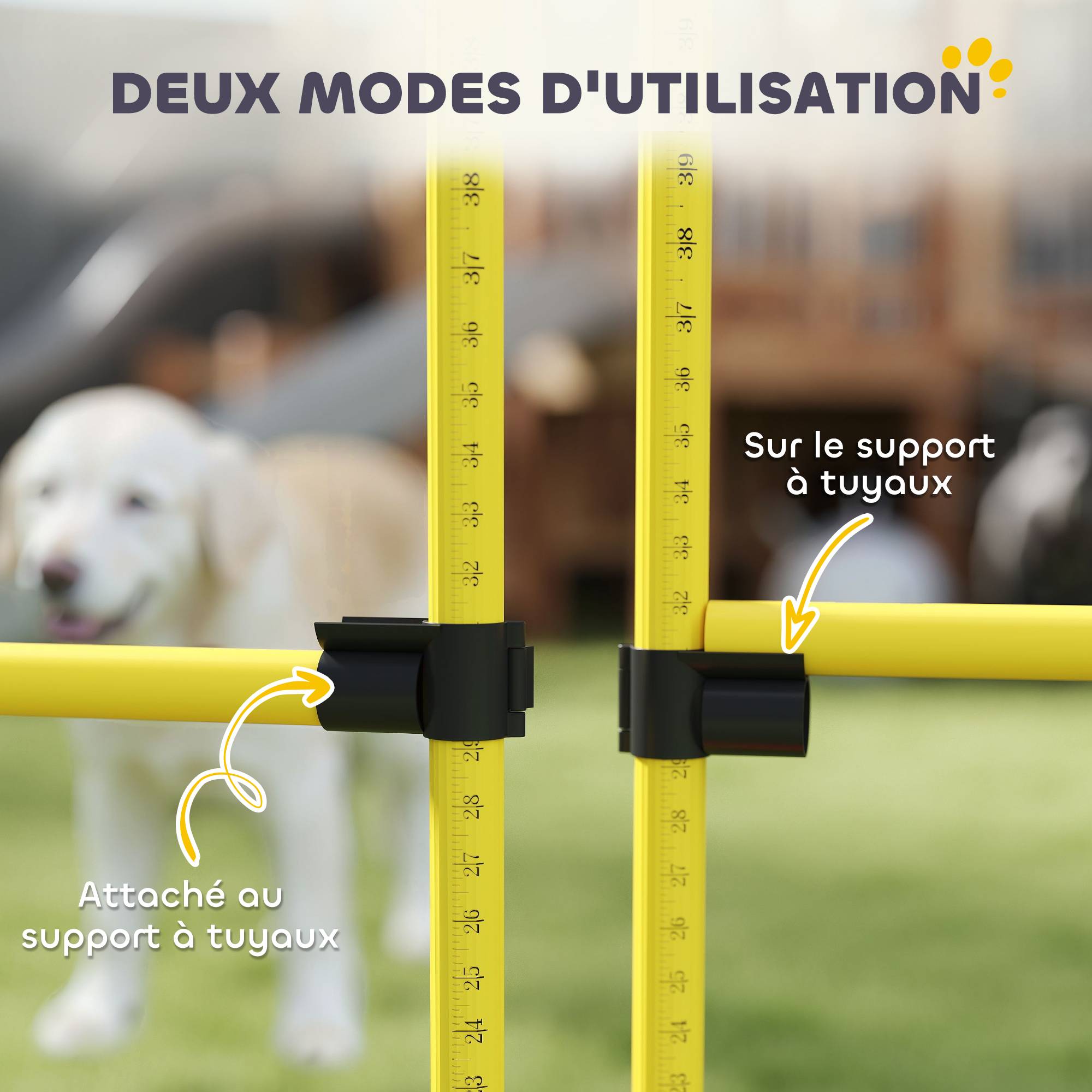 Kit d'agilité pour chien ABS jaune et orange 124 x 19.5 x 103 cm - PANGIVO - Image 7