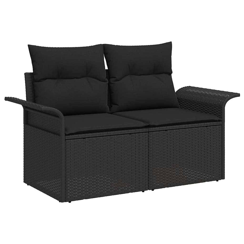 Canapé Extérieur Durable 8 pcs Résine Tressée Cadre Acier Table Basse Verre Noir – ComfortXL Outdoor Living - Image 7