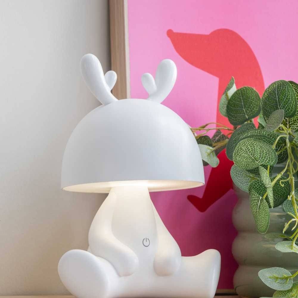 Leitmotiv - Lampe à poser en plastique LED Deer Blanc - Imagen 2