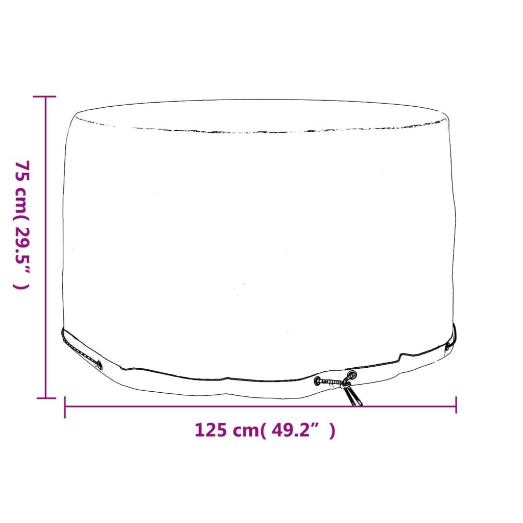 Housse Ronde pour Table de Jardin PE Imperméable et Anti-UV pour Extérieur Noir Ø125x75 cm – ComfortXL Outdoor Living - Image 7