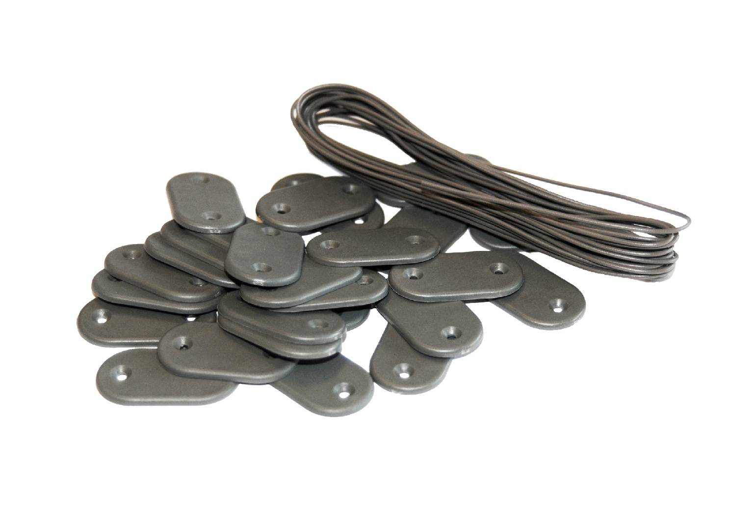 Maille Store - Kit de fixation Brise-vue - Lot de 10 kits (26 pastilles + 4m de fil par kit) Gris Clair Lot de 10 kits - Imagen 1