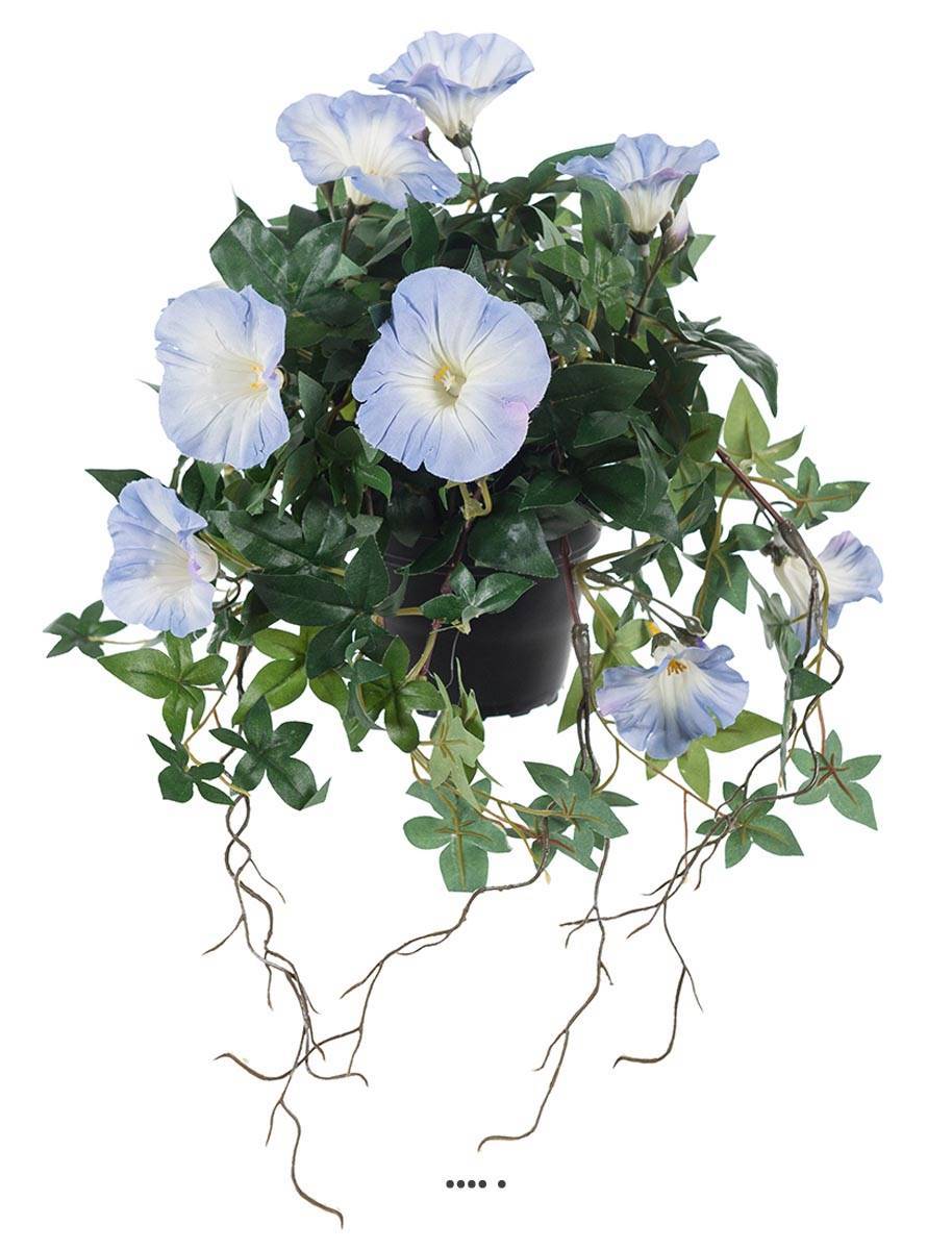 Artificielles - Ipomée liseron factice retombant en pot H40cm belles fleurs Bleu ciel - couleur: Bleu ciel - Imagen 2