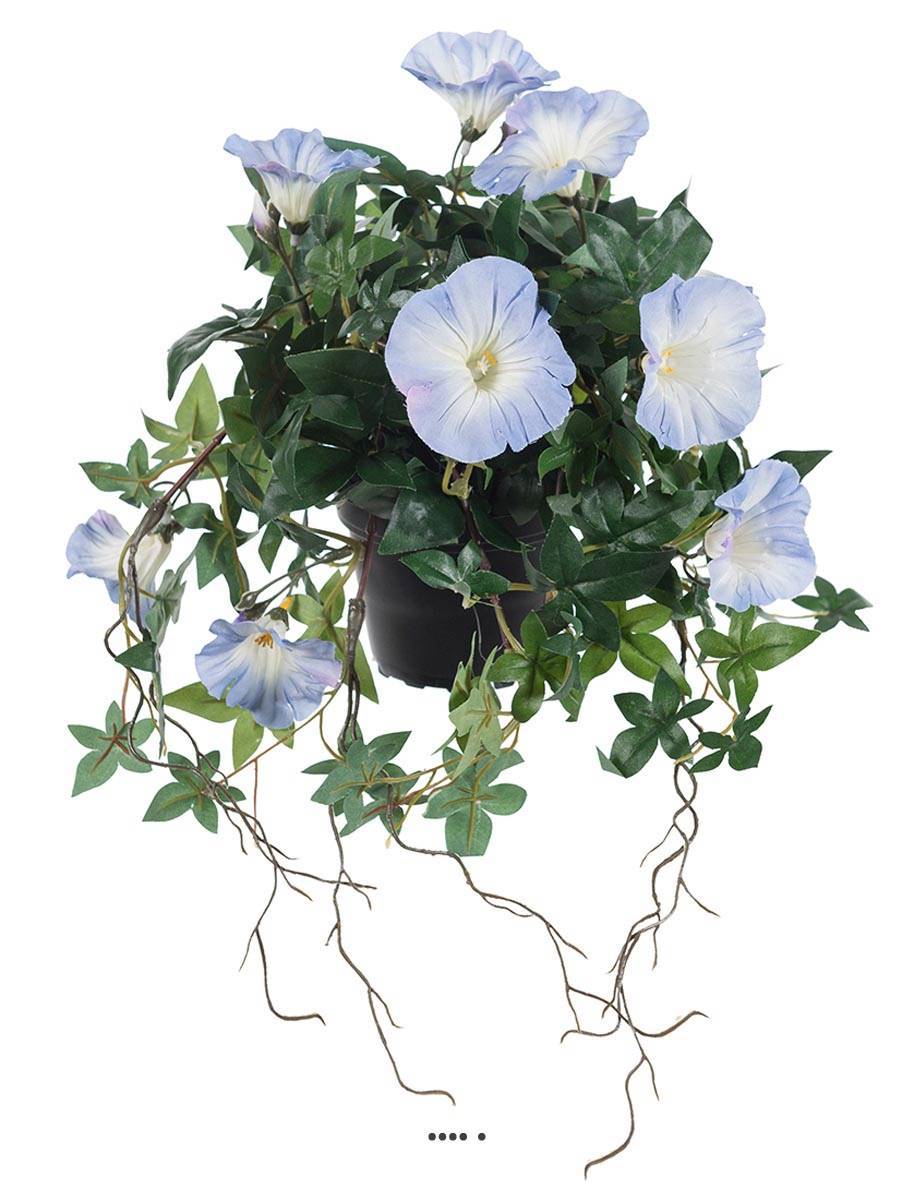 Artificielles - Ipomée liseron factice retombant en pot H40cm belles fleurs Bleu ciel - couleur: Bleu ciel - Imagen 1