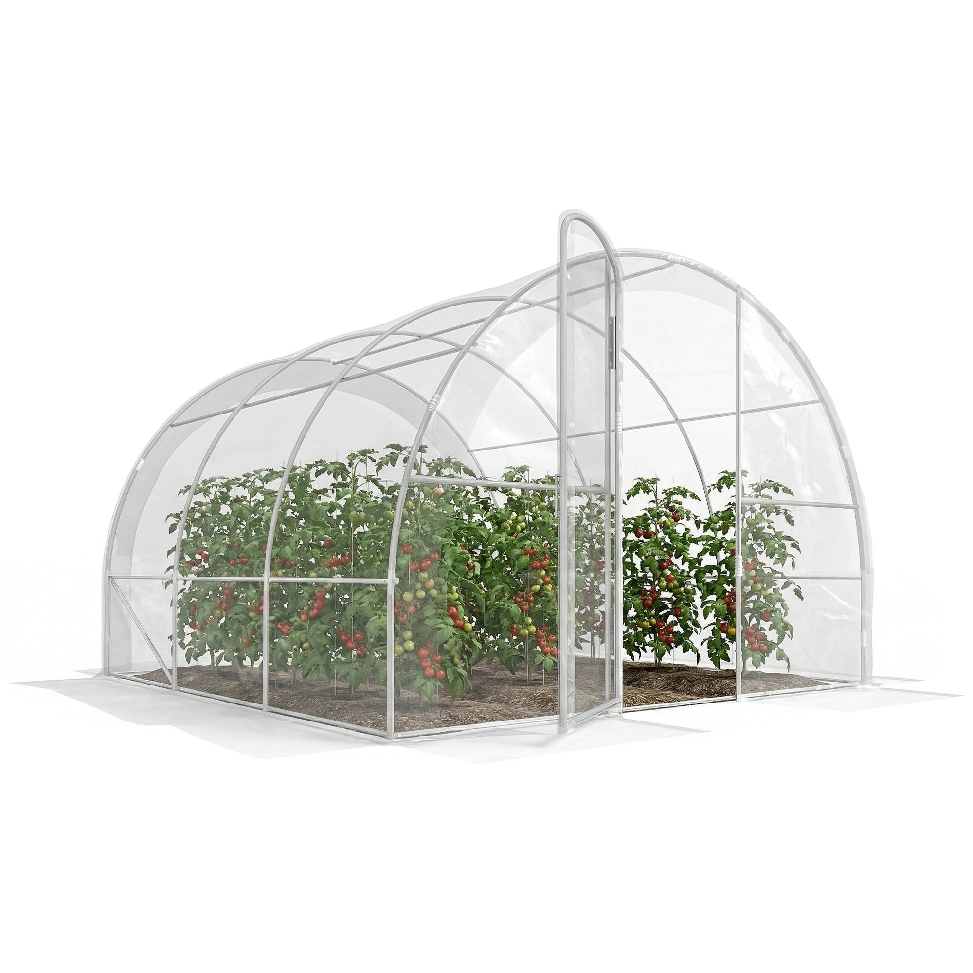 Serre tunnel 9m² 3 x 3 x 2 m, bâche PE 150g/m², porte à charnières pour plantes, fleurs et légumes - Image 1
