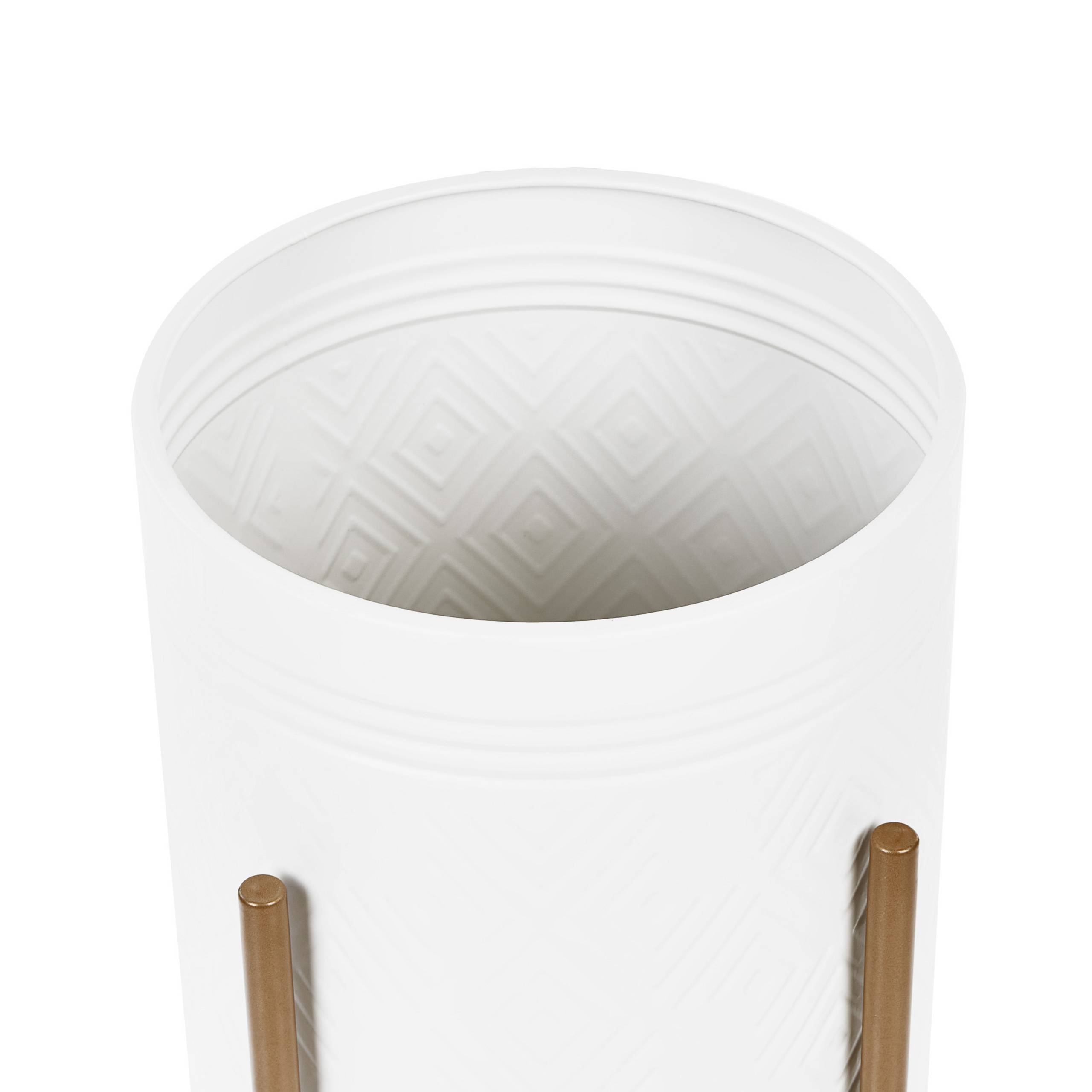 Beliani - Pot de Fleurs Blanc en Métal 31 x 31 x 58 cm sur Pieds Intérieur Extérieur Style Moderne - Imagen 5
