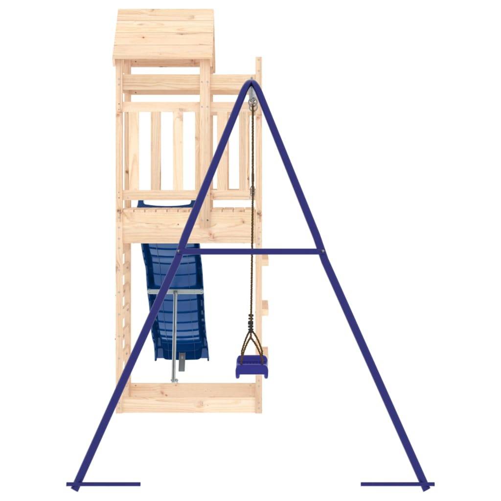 Helloshop26 - Aire de jeux d'extérieur balançoires toboggan portiques robuste jeux jardin 185 x 185 x 186 cm bois de pin massif - Imagen 4
