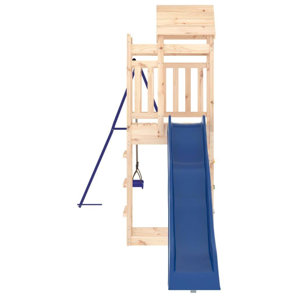 Helloshop26 - Aire de jeux d'extérieur balançoires toboggan portiques robuste jeux jardin 185 x 185 x 186 cm bois de pin massif - Imagen 5