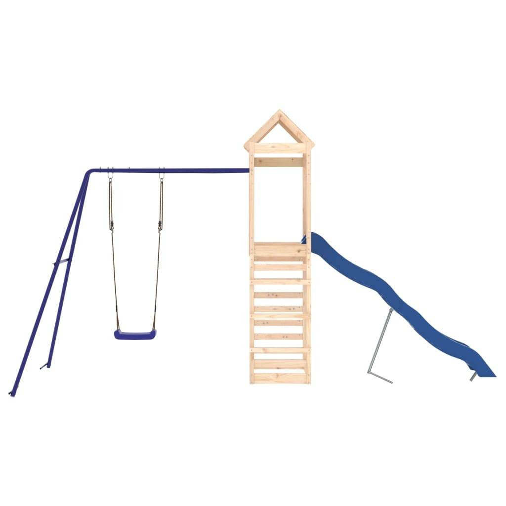 Helloshop26 - Aire de jeux d'extérieur balançoires toboggan portiques robuste jeux jardin 185 x 185 x 186 cm bois de pin massif - Imagen 2