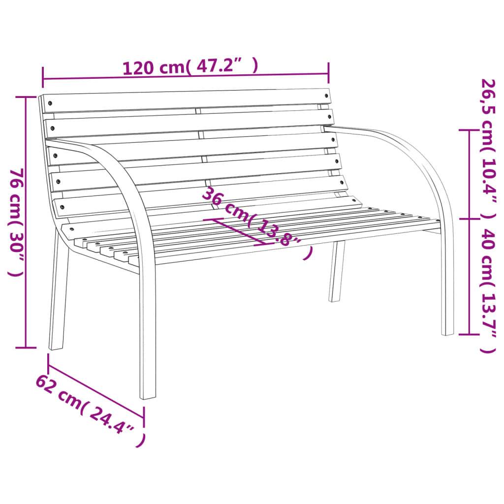 Vidaxl - Banc de jardin 120 cm Bois et fer vidaXL 41014 - Imagen 3