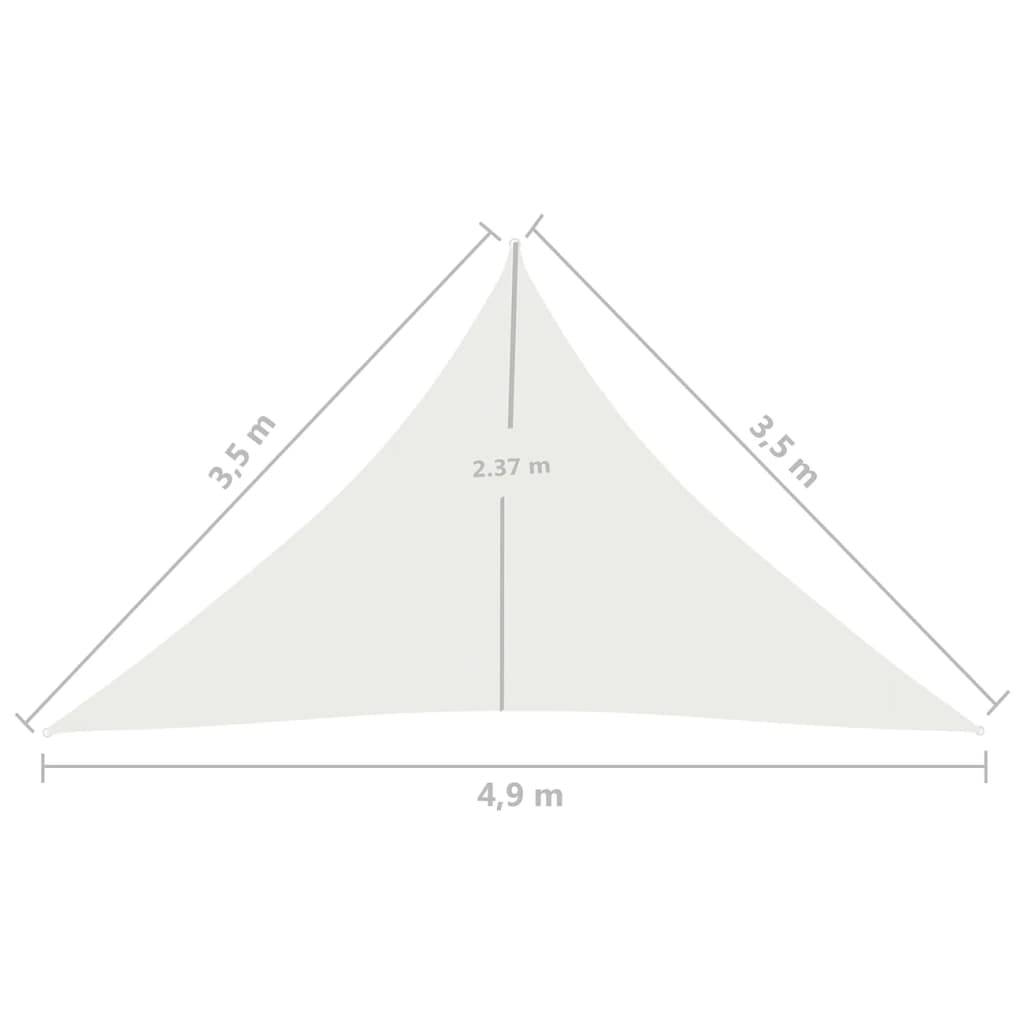 Helloshop26 - Voile toile d'ombrage parasol 160 g/m² 3,5 x 3,5 x 4,9 m PEHD blanc - Imagen 6