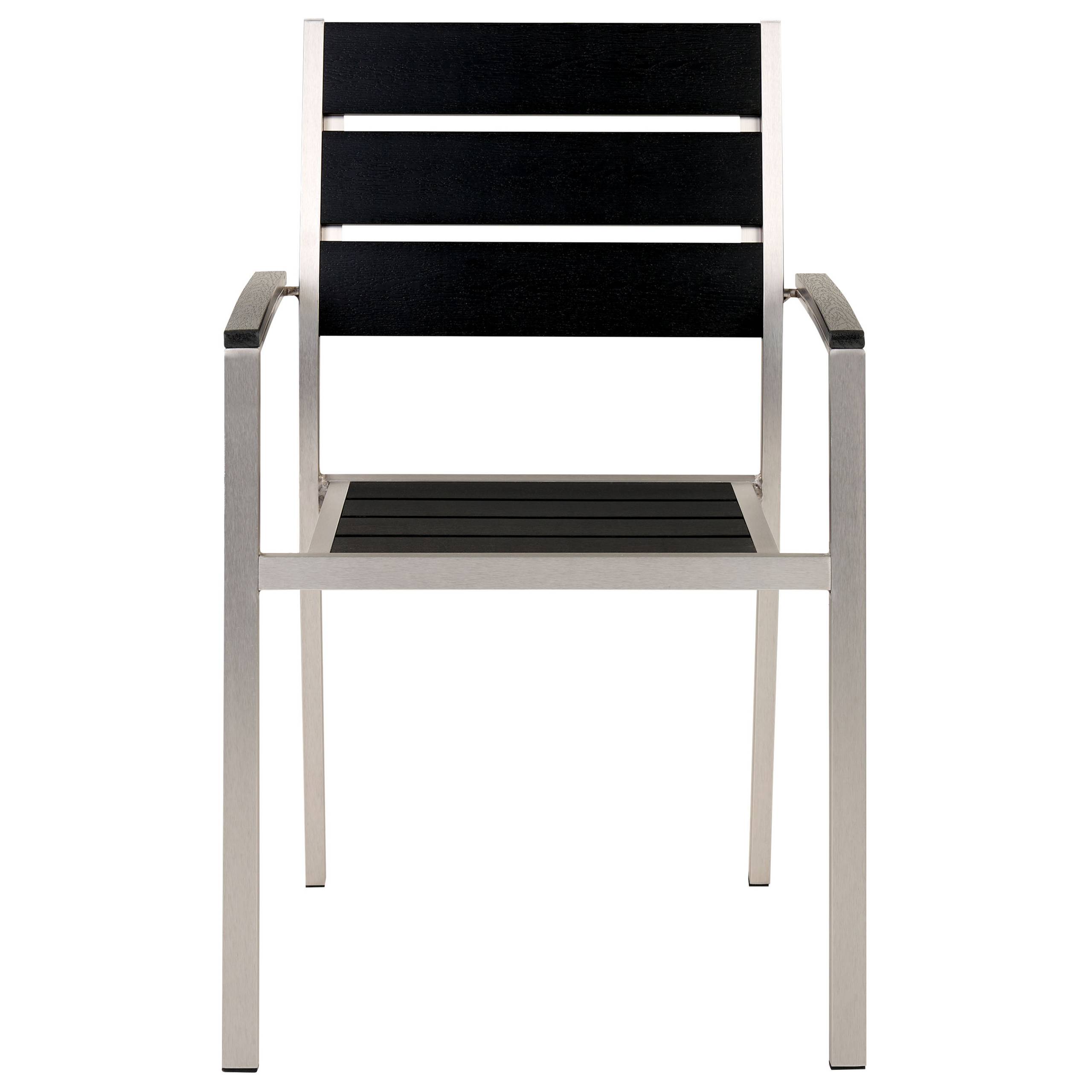 Beliani - Chaise de jardin Bois synthétique Noir/argenté VERNIO - Beliani - Imagen 5