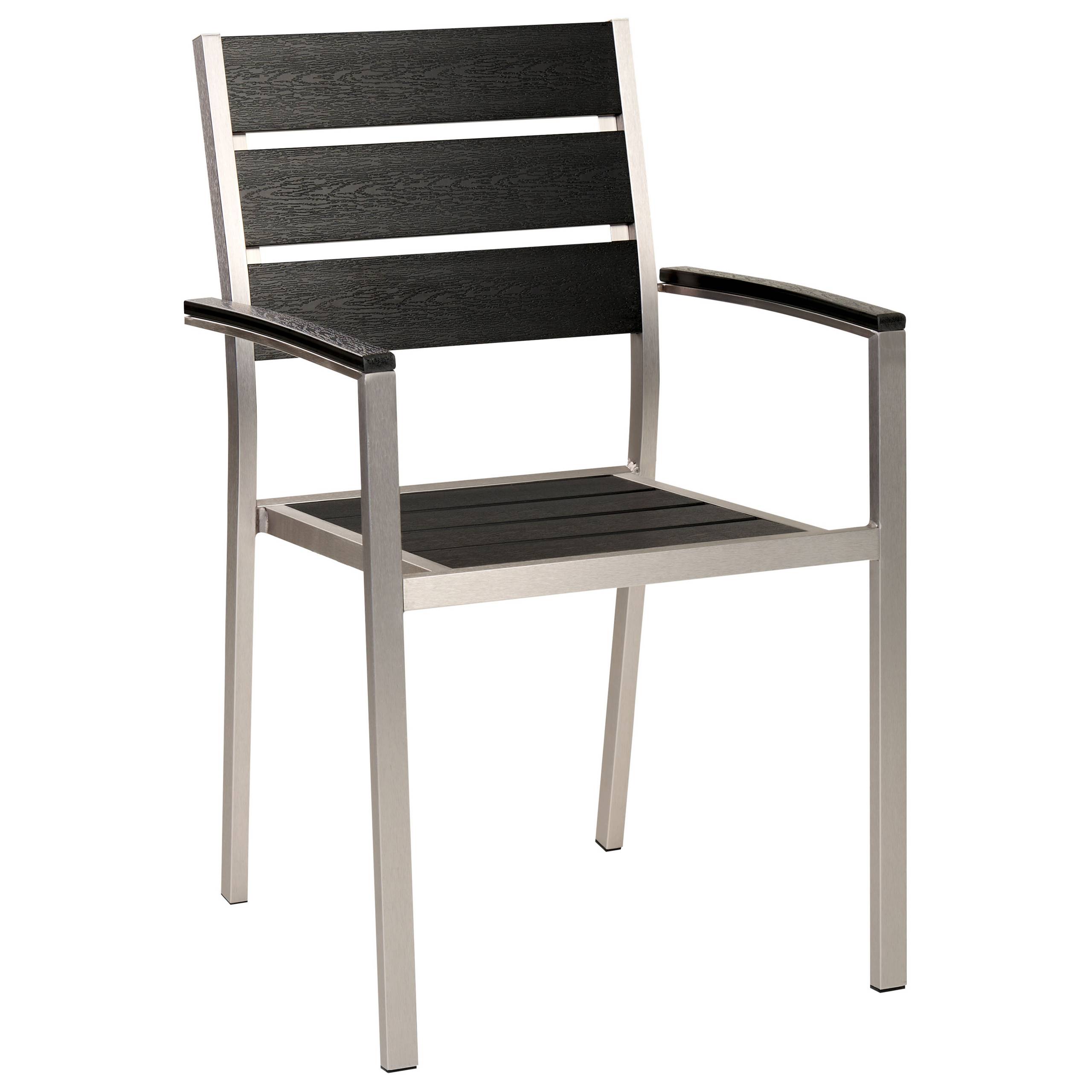 Beliani - Chaise de jardin Bois synthétique Noir/argenté VERNIO - Beliani - Imagen 4