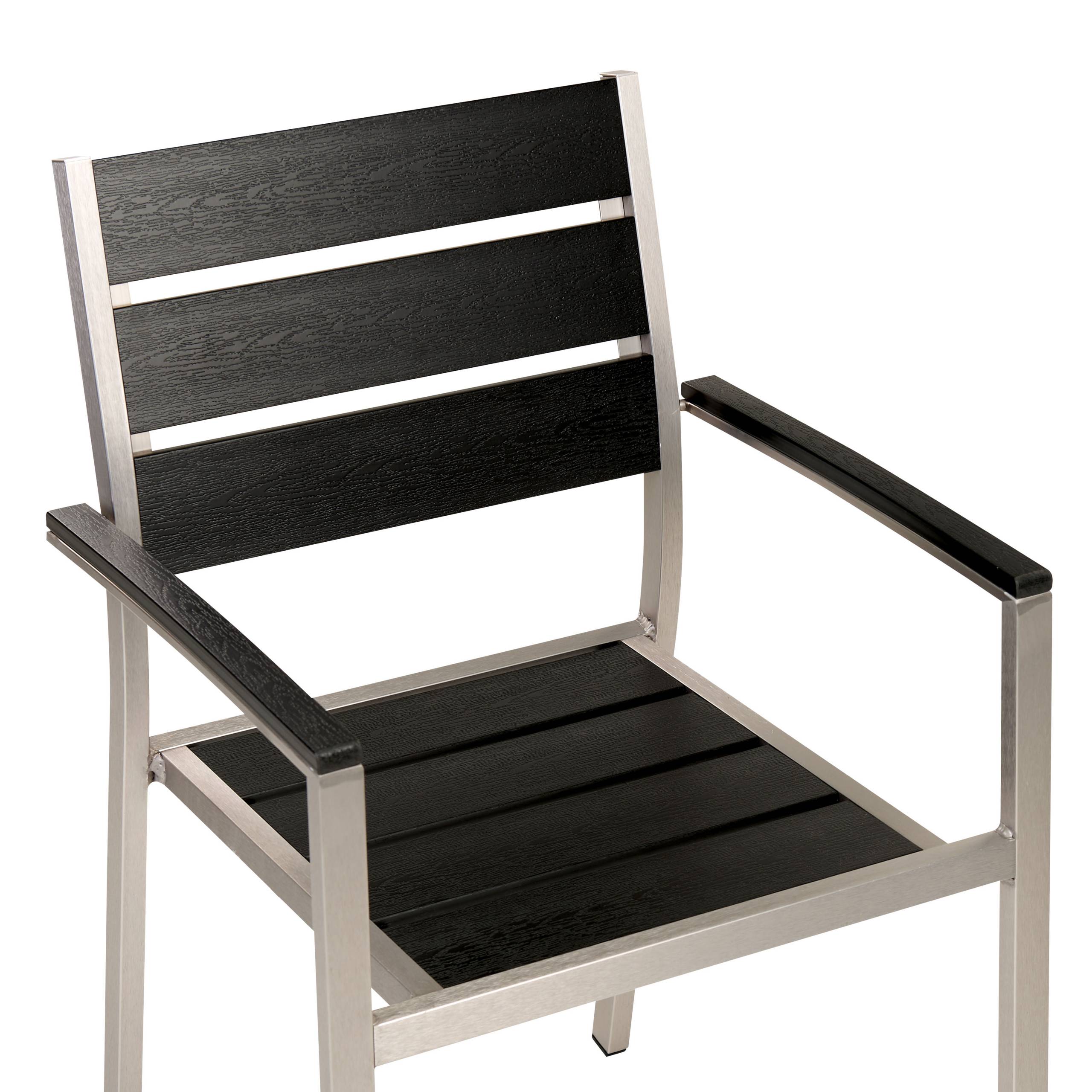 Beliani - Chaise de jardin Bois synthétique Noir/argenté VERNIO - Beliani - Imagen 7