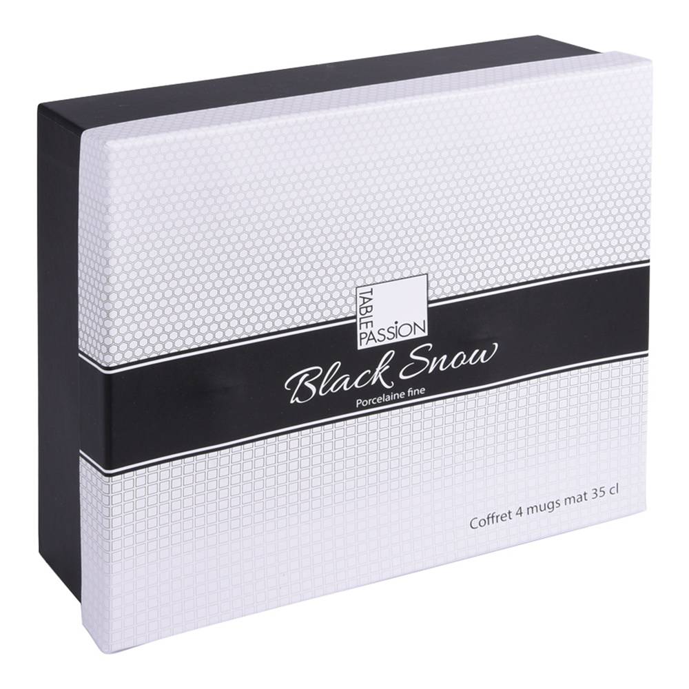 Table Passion - Coffret de 4 mugs Snow black mat 35 cl - Imagen 2