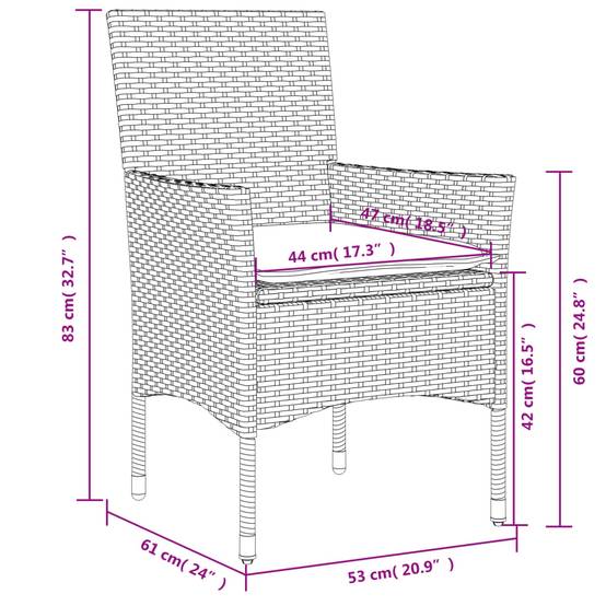 Chaise bois composite 2 places rotin gris 53 x 61 x 83 cm - Prolenta premium p382.5 - Image 10