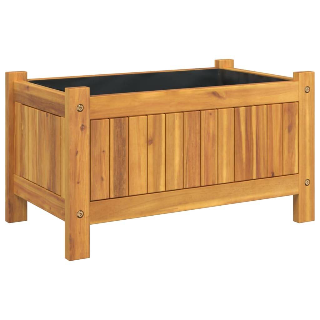 Maison Chic - Jardinière, Bac à fleurs, Pot de fleurs avec doublure 54x31x30 cm bois massif d'acacia - Imagen 1