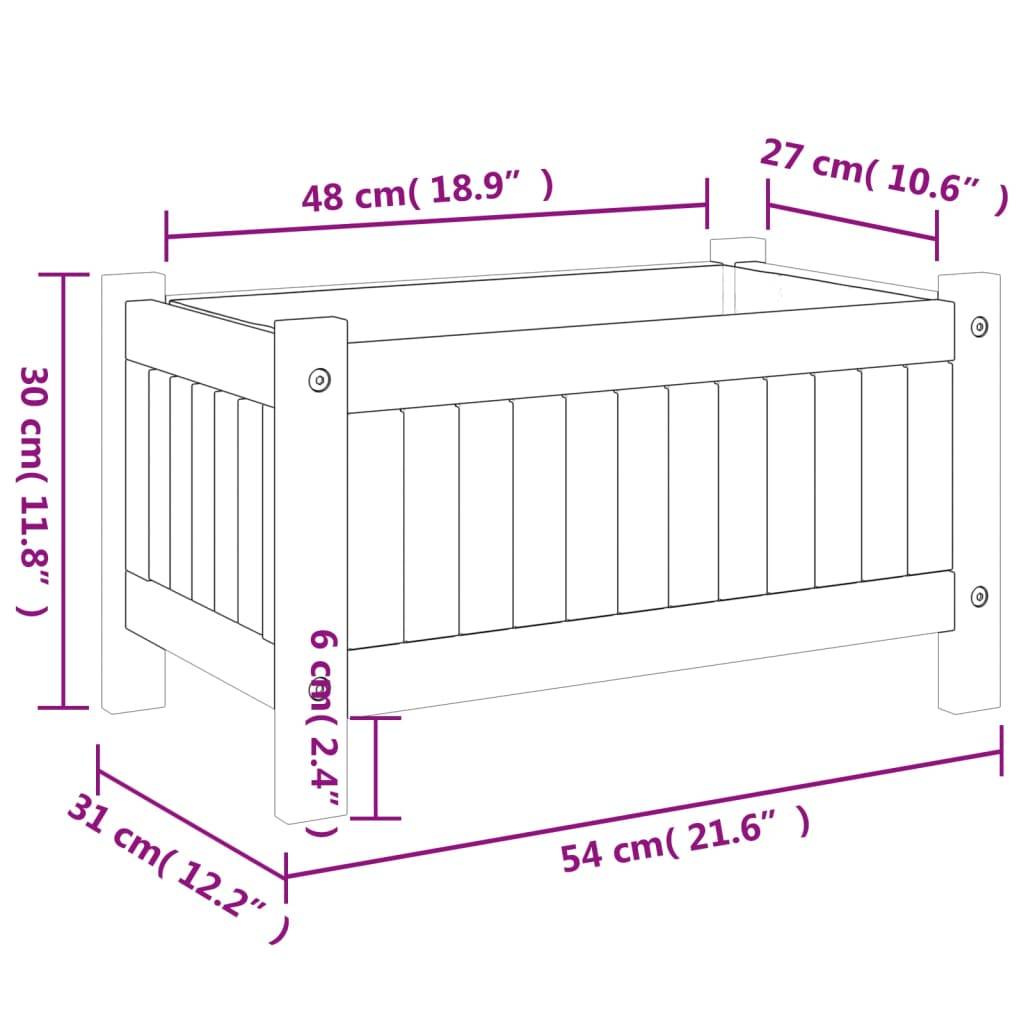 Maison Chic - Jardinière, Bac à fleurs, Pot de fleurs avec doublure 54x31x30 cm bois massif d'acacia - Imagen 8