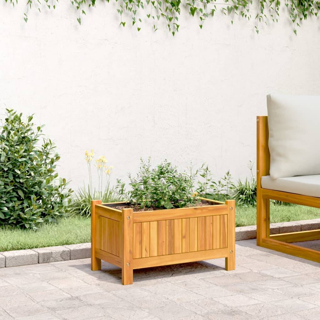 Maison Chic - Jardinière, Bac à fleurs, Pot de fleurs avec doublure 54x31x30 cm bois massif d'acacia - Imagen 3